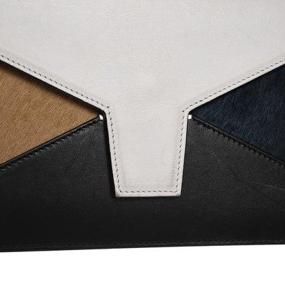 Celine Pony Hair Calfskin Diamond Clutch Wallet White 6 of 8