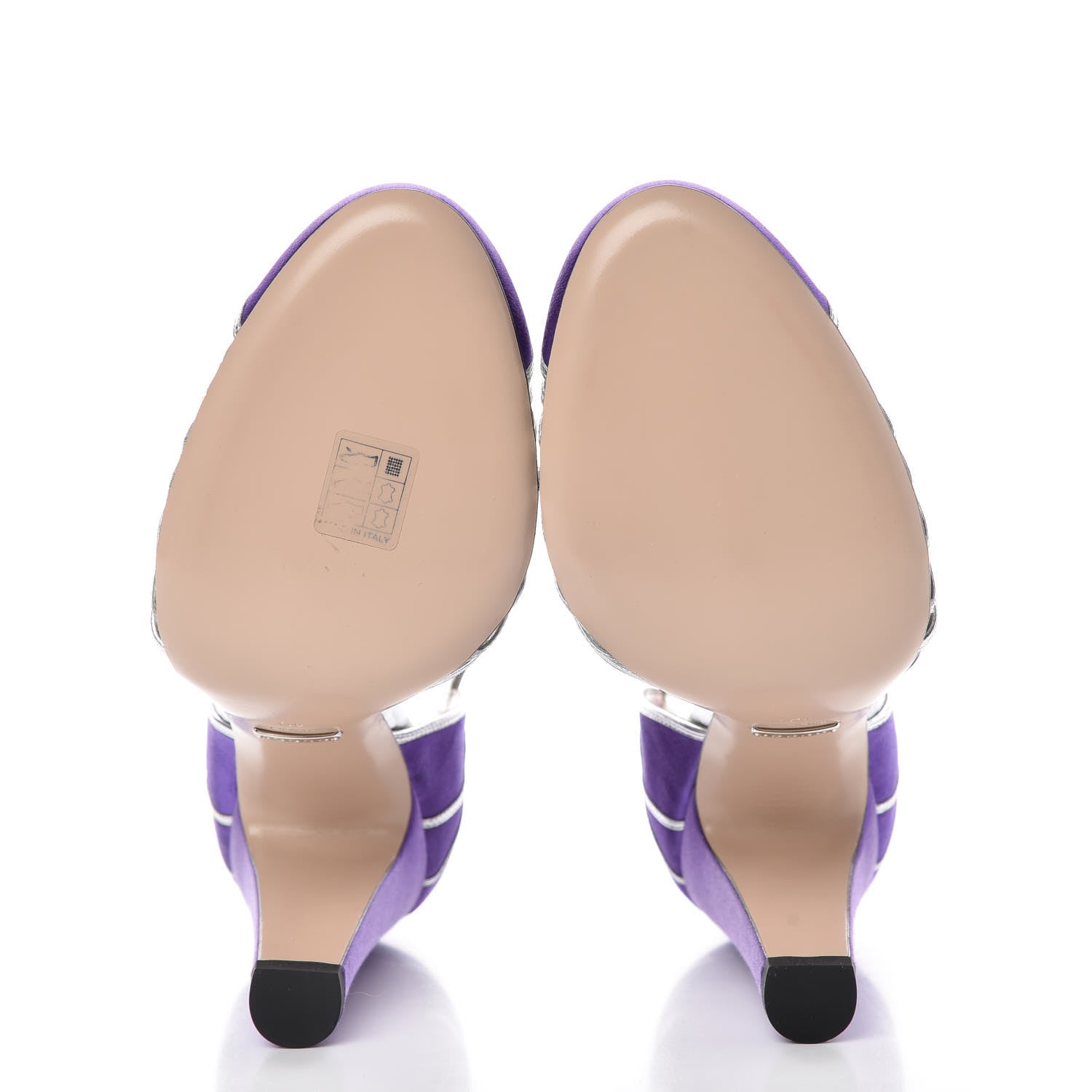 Gucci Nappa Silk Mariska Embellished T-Strap Pumps 40 Purple 5 of 8