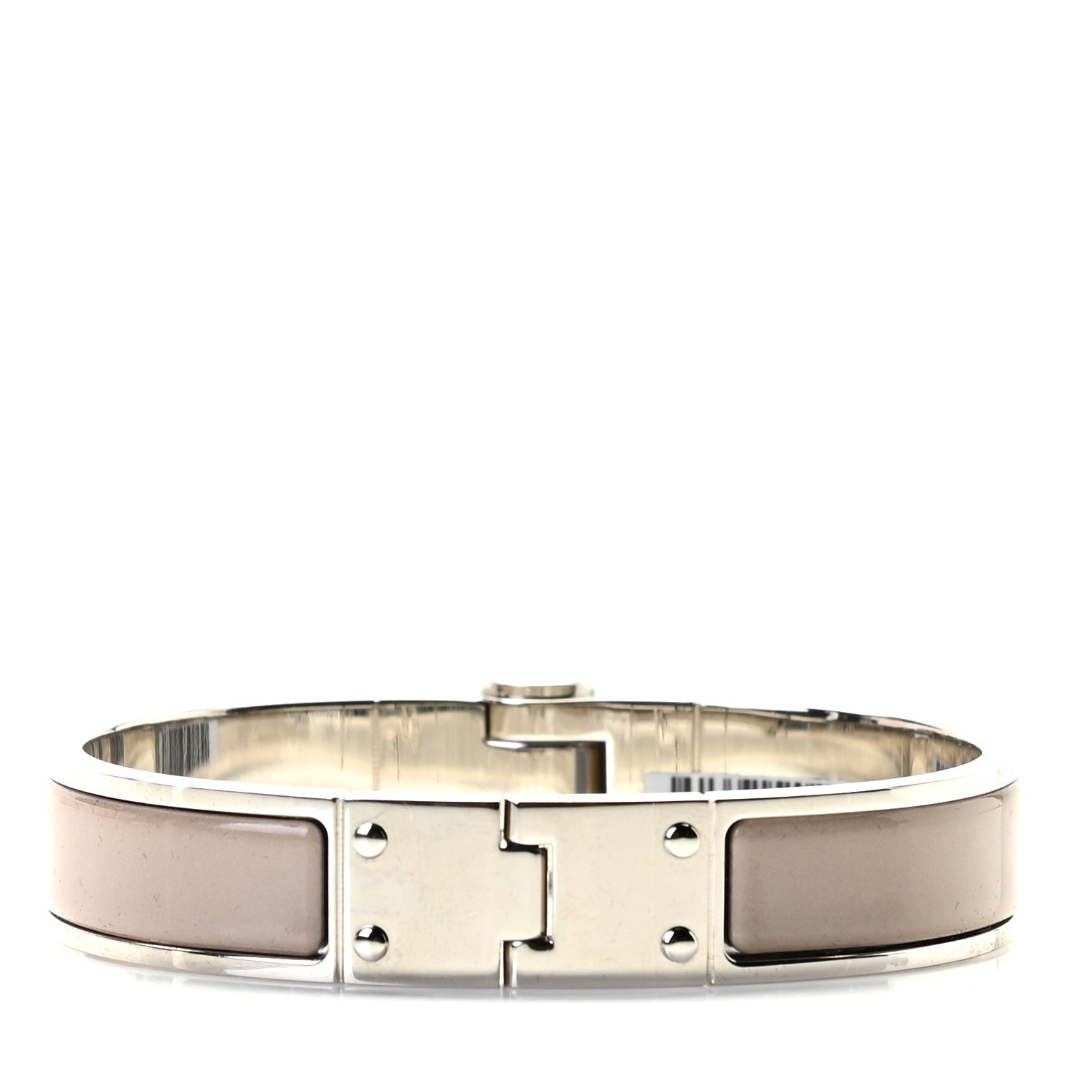 Hermes Enamel Charniere Uni Narrow Hinged Bracelet S Marron Glace 3 of 5