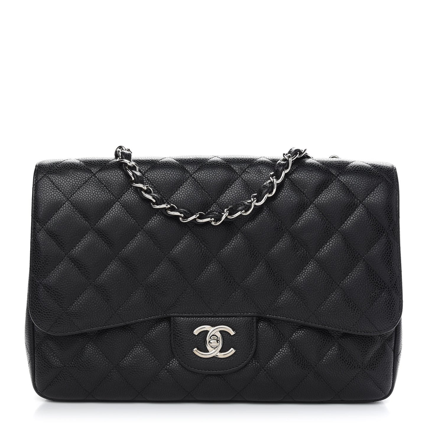 Caviar Quilted Jumbo Single Flap Black