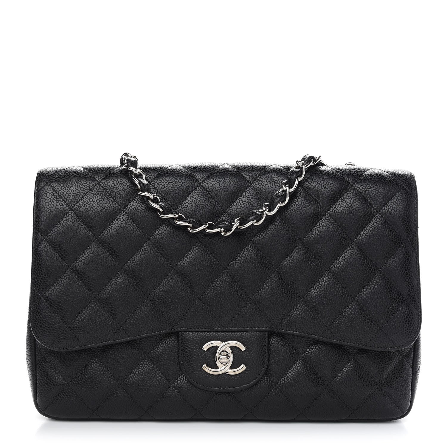Chanel Caviar Quilted Jumbo Single Flap Black 1 of 9