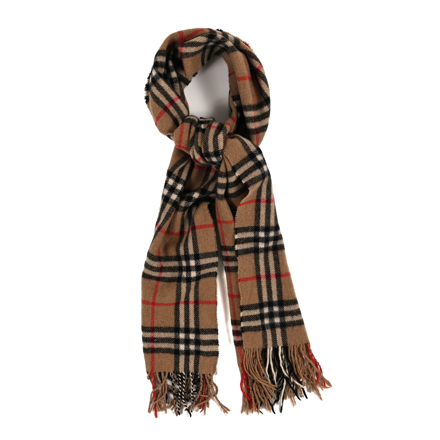 Cashmere Vintage Check Fringe Scarf