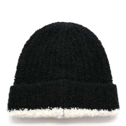 Chanel Cashmere Silk CC Beanie Hat Black White 3 of 6