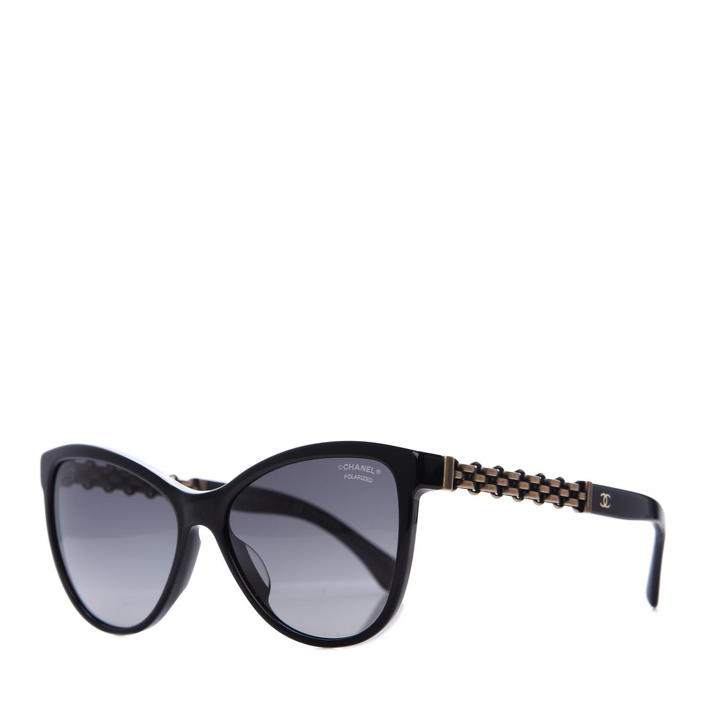 Cat Eye Chain Polarized Sunglasses 5326 Black
