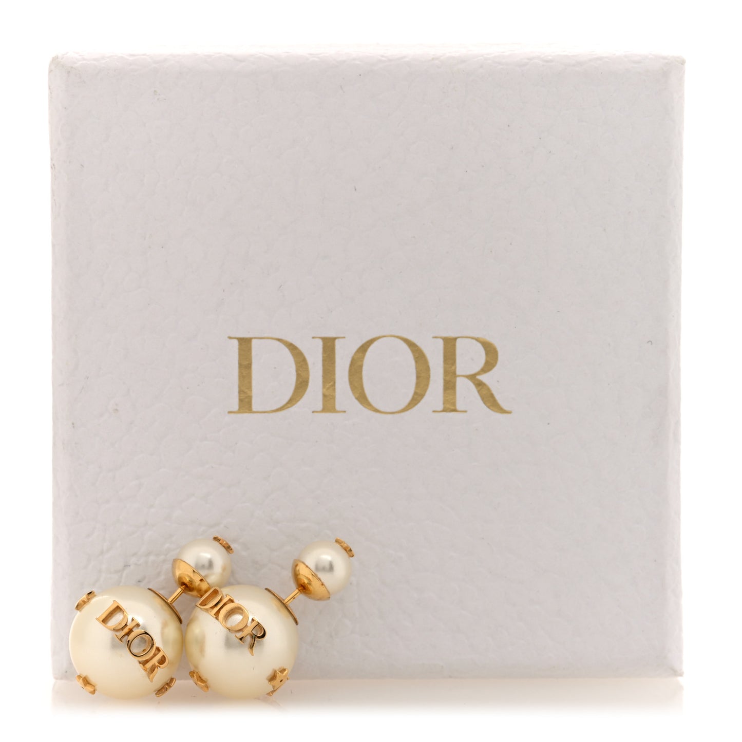 Pearl Logo Mise En Dior Tribal Earrings Gold