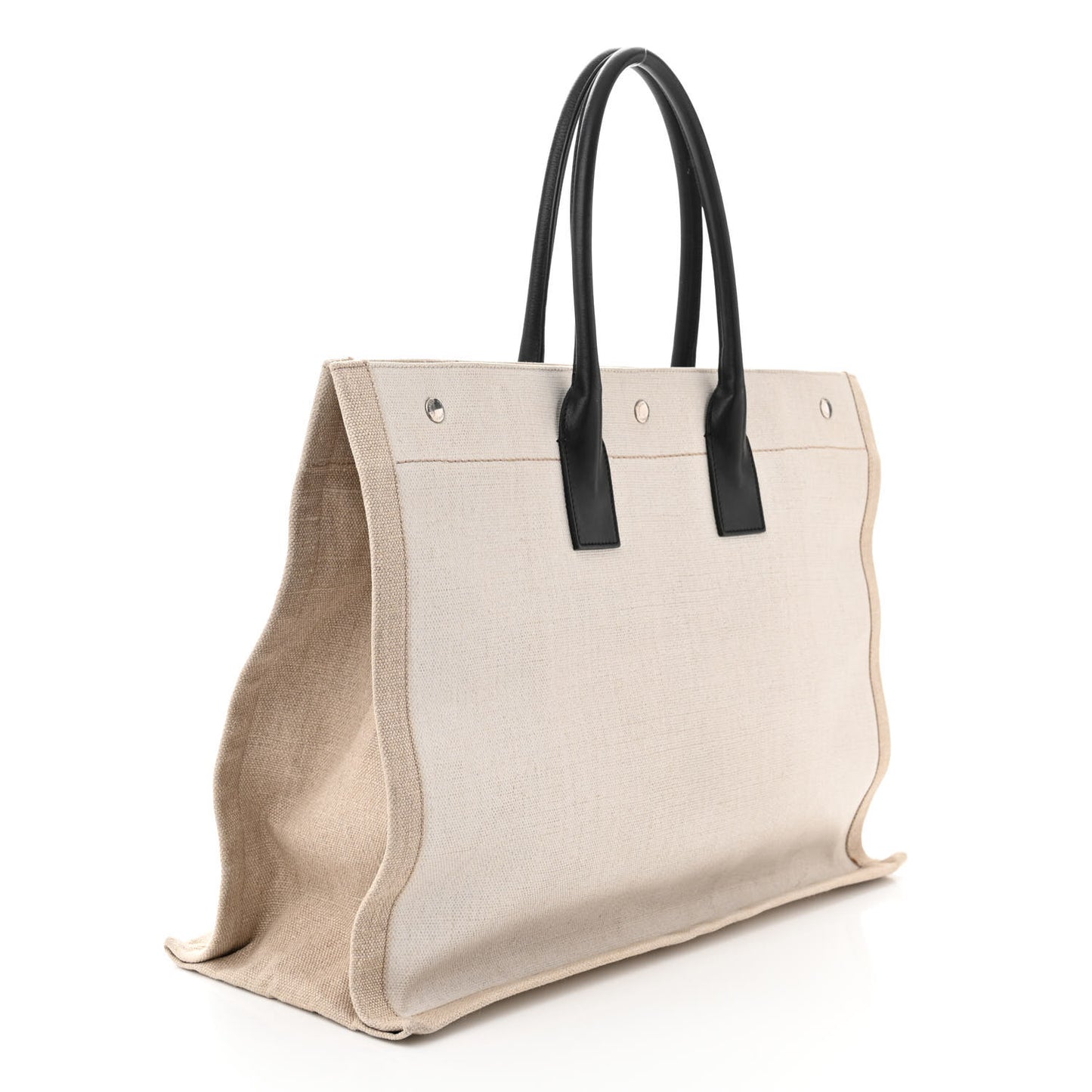 Linen Calfskin Rive Gauche Tote Optic White