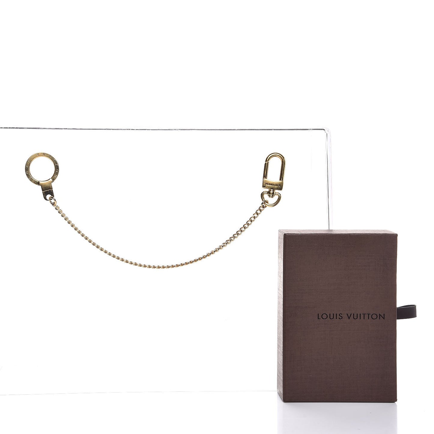 Metal Pochette Extender Key Ring Chain Gold