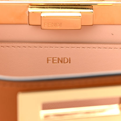 Fendi Vitello Seta Shiny Nappa Medium Peekaboo I SEE U Satchel Brandy Light Rose 6 of 14