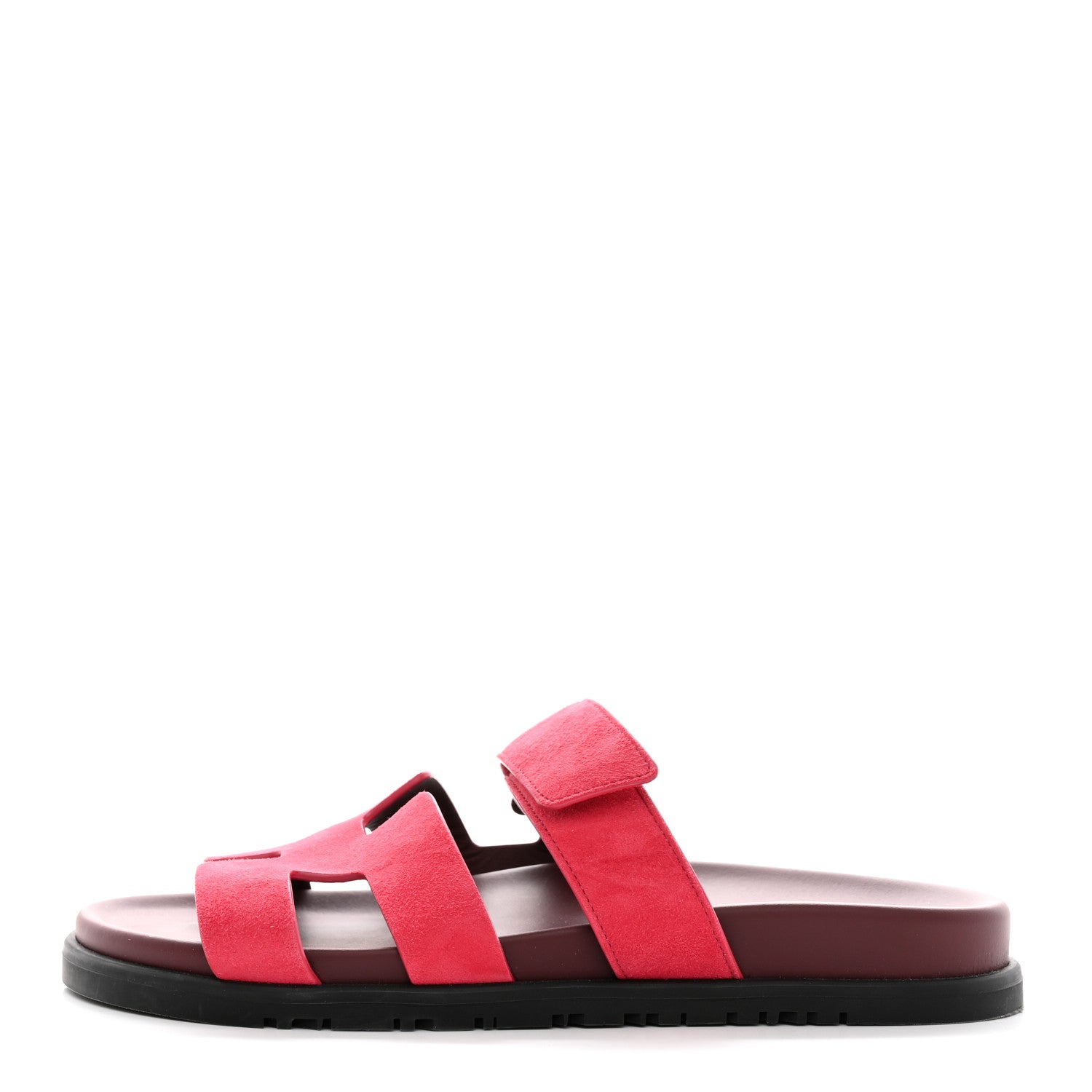 Hermes Suede Goatskin Womens Chypre Sandals 38 Rose Framboise 1 of 12