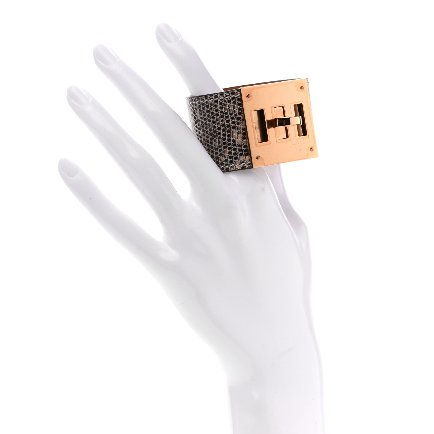 Hermes Lizard Kelly Dog Cuff T2 Ombre 2 of 6