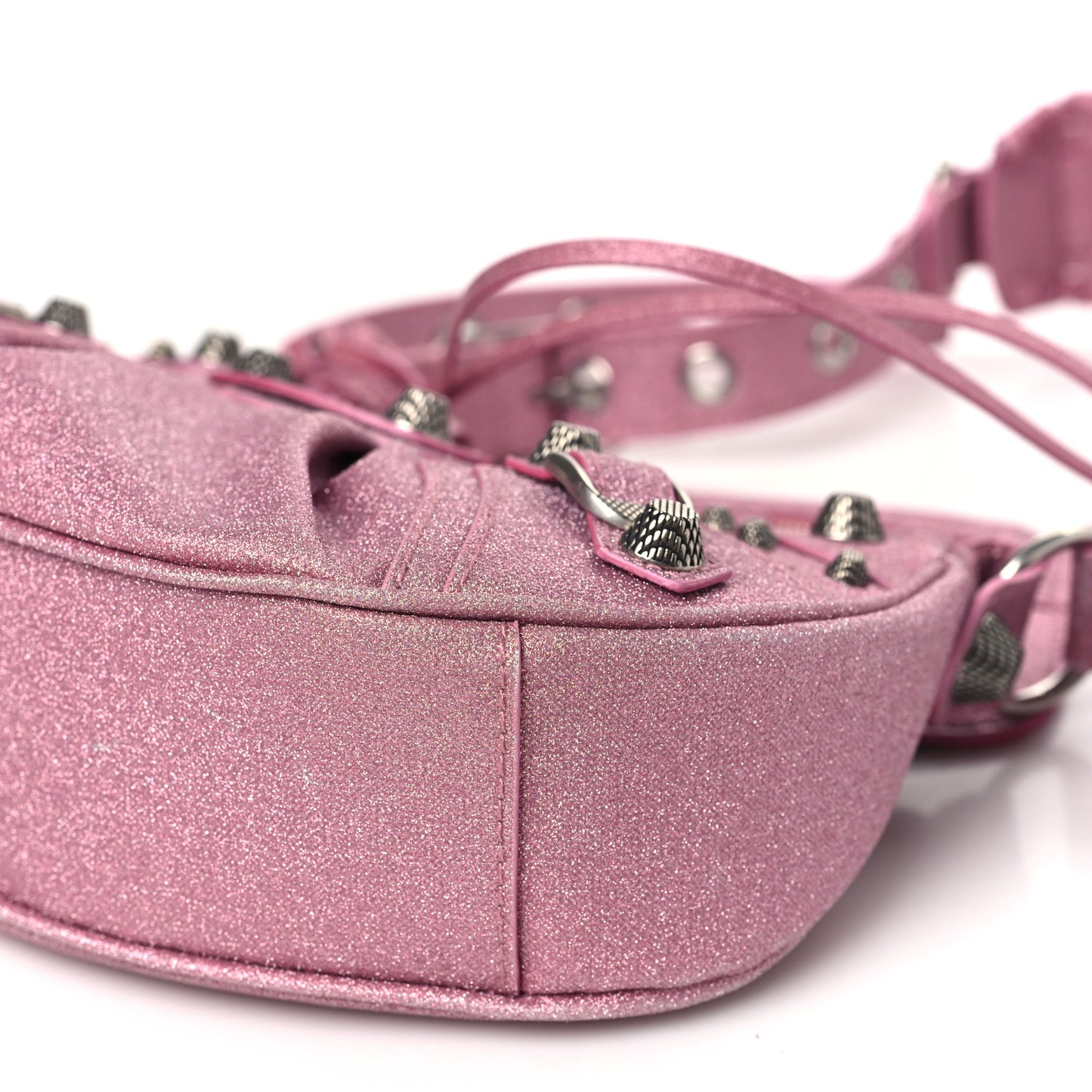 Sparkling Fabric Le Cagole Shoulder Bag XS Sweet Pink