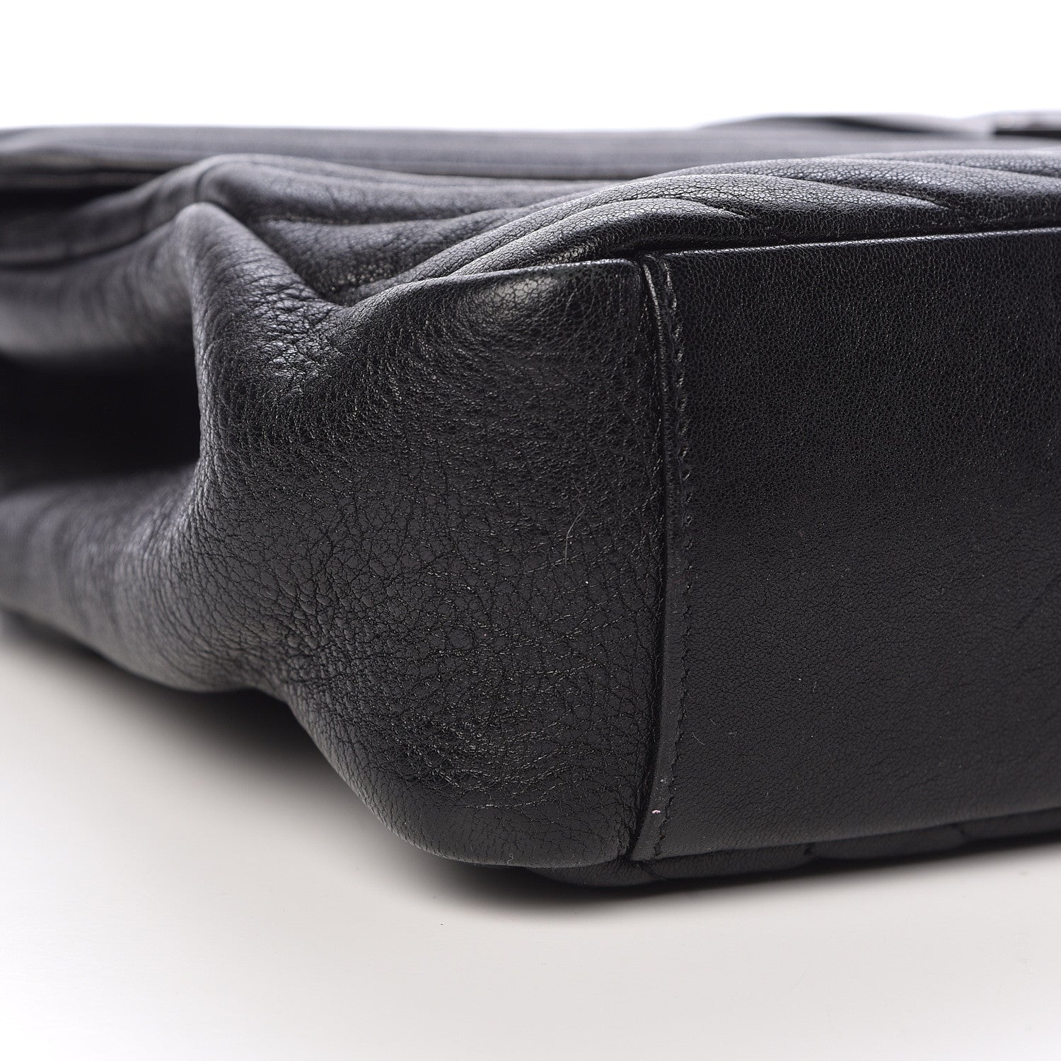 Saint Laurent Sheepskin Matelasse Chevron Monogram Large College Satchel Black 11 of 17