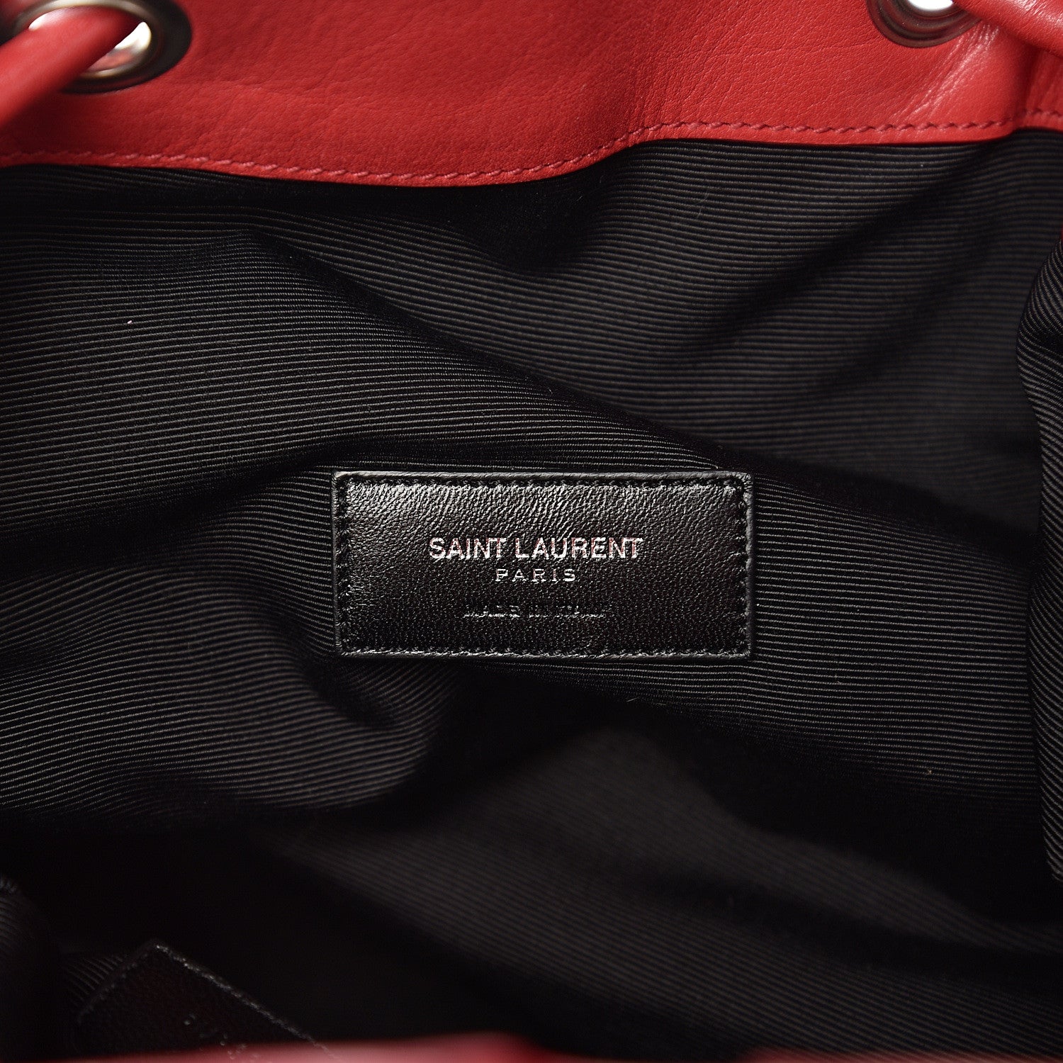 Saint Laurent Calfskin Medium Rider Bucket Bag Red 6 of 9