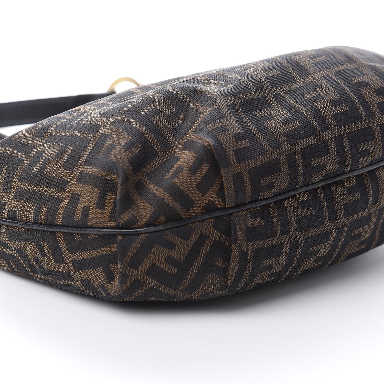 Fendi Zucca Cuoio Lucido Small Hobo Tobacco Moro 7 of 8