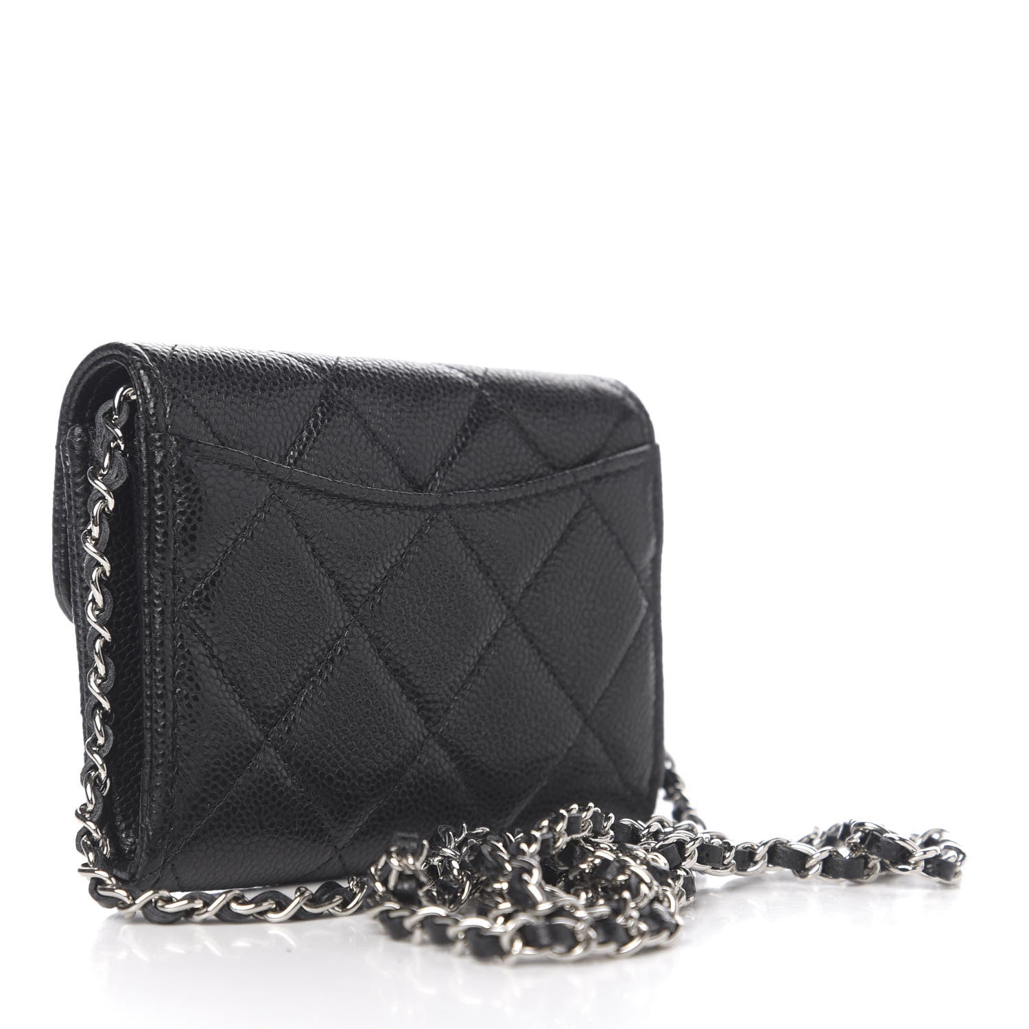 Chanel Caviar Quilted Flap Card Holder On Chain Black 2 of 11