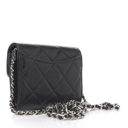 Chanel Caviar Quilted Flap Card Holder On Chain Black 2 of 11