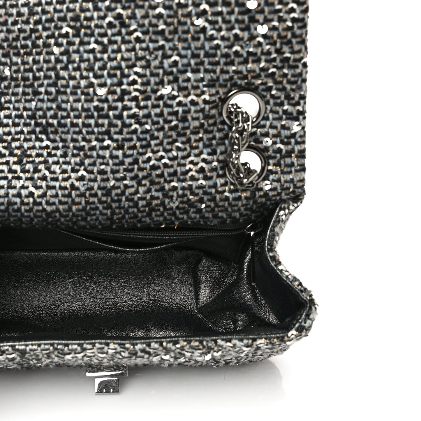 Tweed Quilted 2.55 Reissue Mini Flap Silver Black Gold