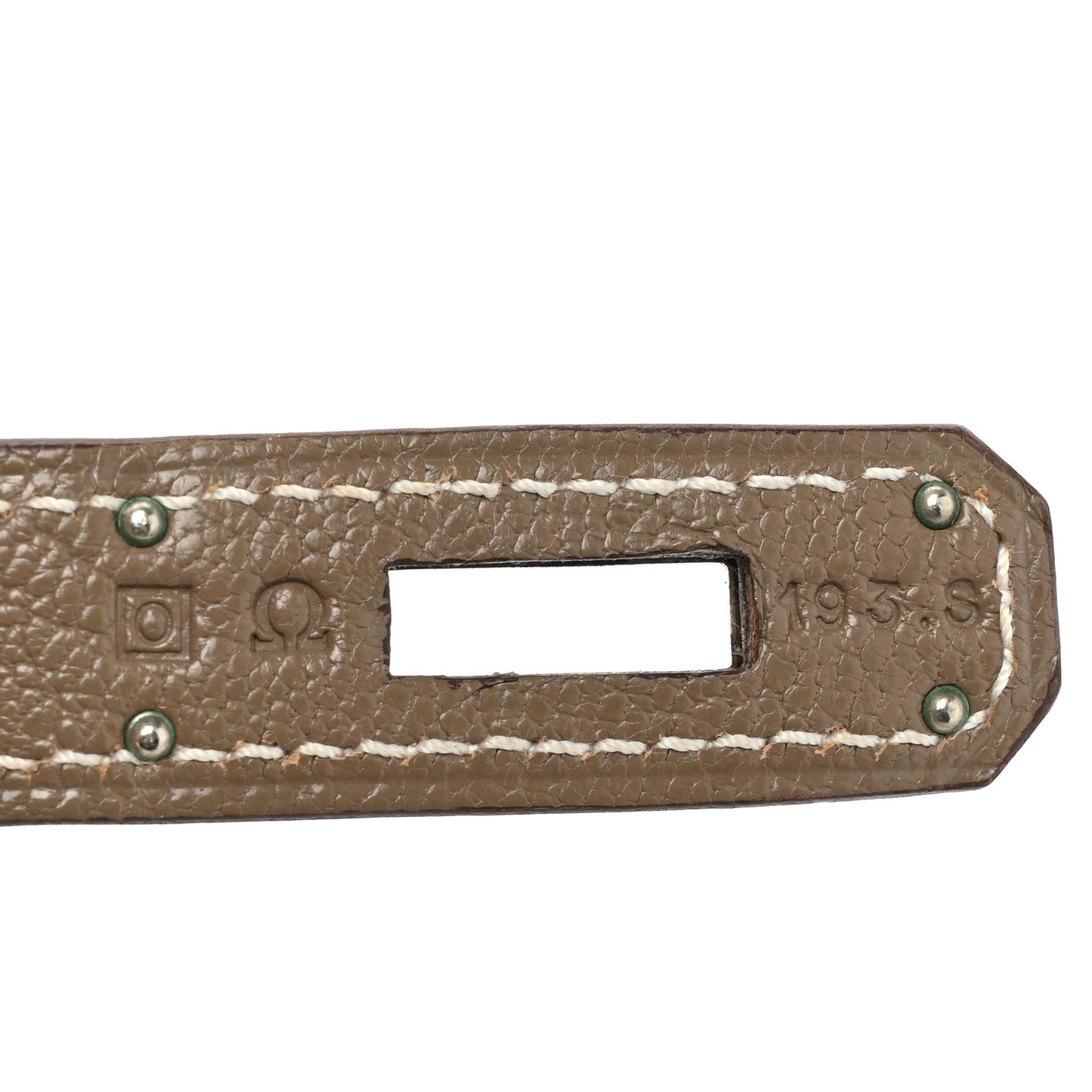 Chevre de Coromandel Horseshoe Birkin 35 Vert Anis Etoupe