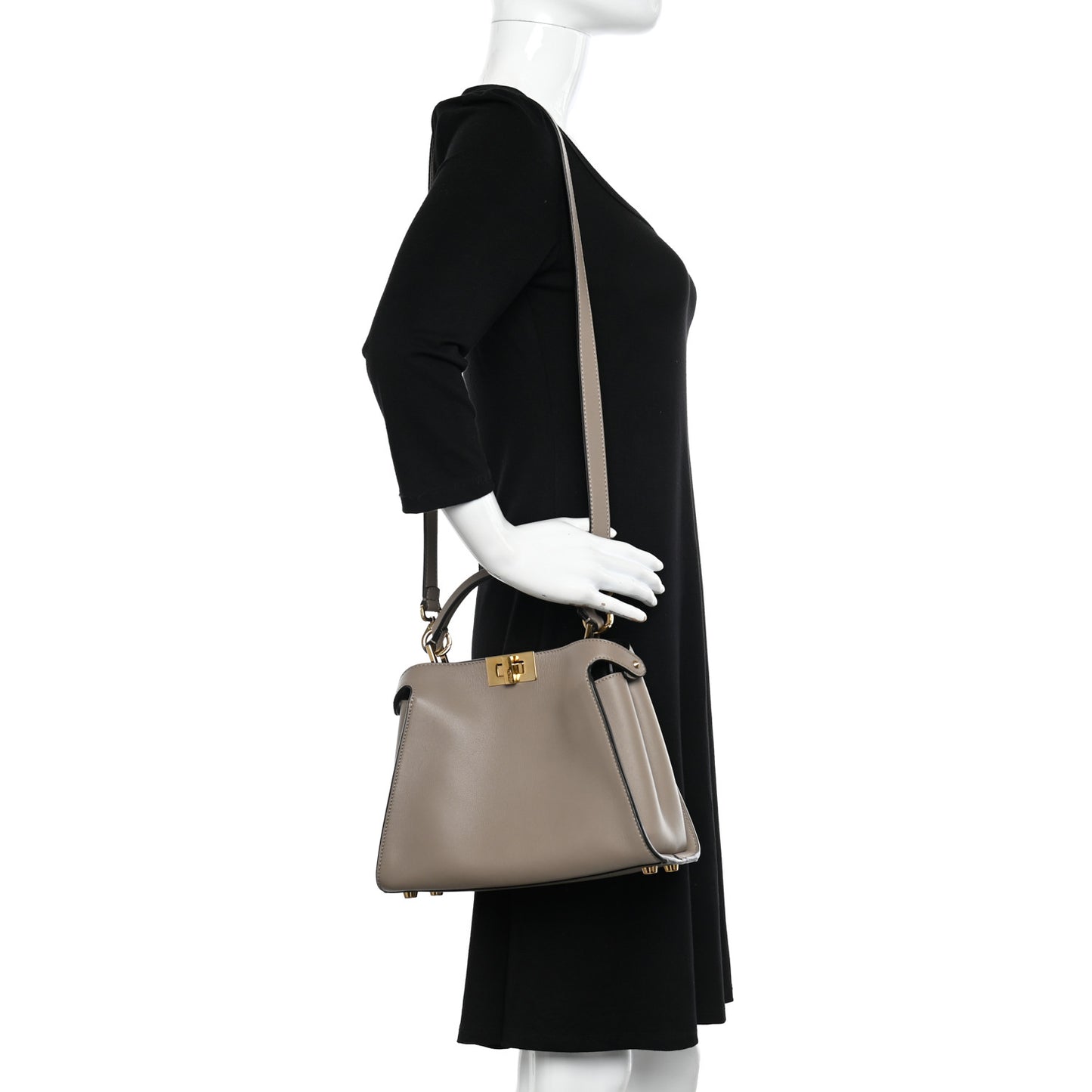 Vitello Tahiti Burro Medium Peekaboo Iconic Essentially Satchel Tortora Black