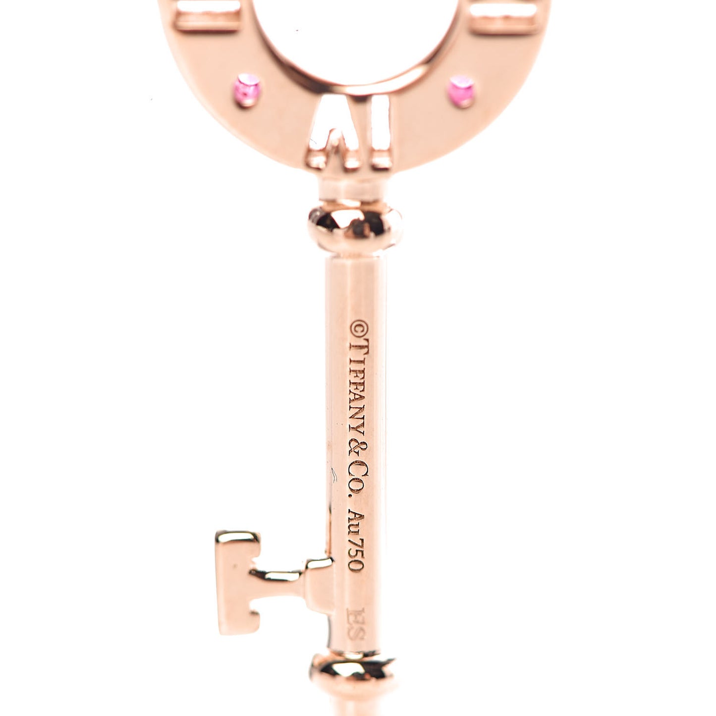 18K Rose Gold Ruby Atlas Pierced Key Pendant