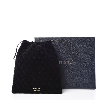 Prada Velluto Impuntu Draw String Pouch Black 10 of 10