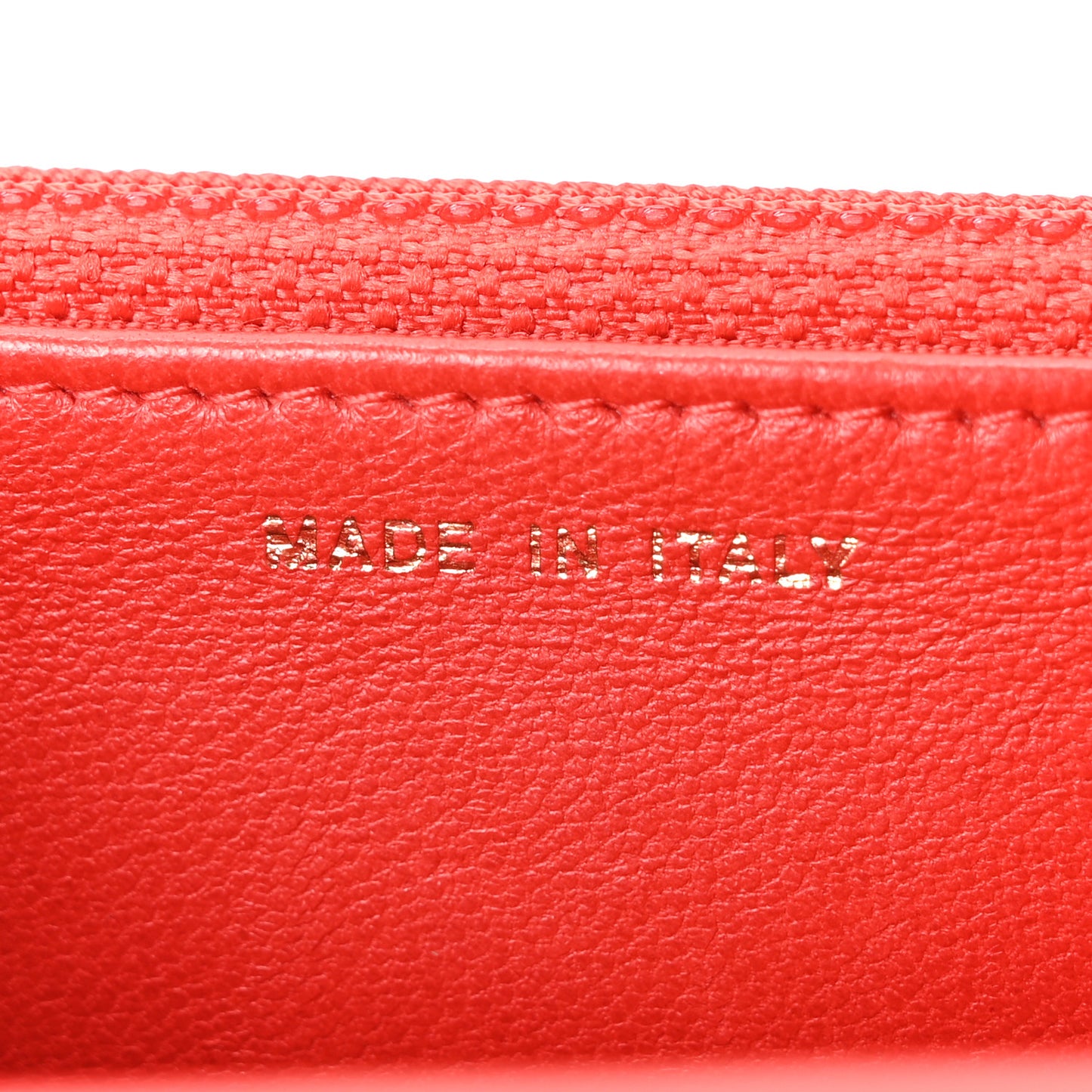 Lambskin Quilted Wallet On Chain WOC Red