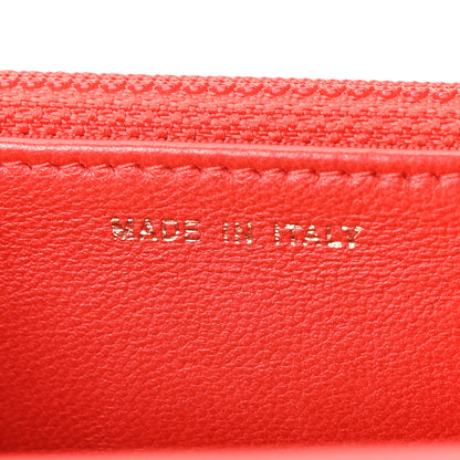 Chanel Lambskin Quilted Wallet On Chain WOC Red 6 of 10