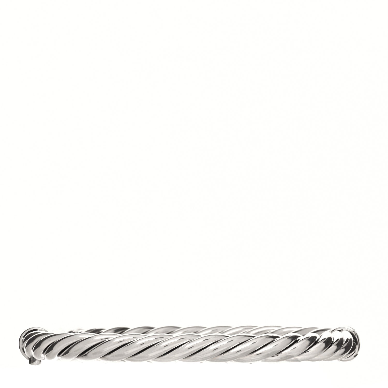 David Yurman Sterling Silver 6mm Sculpted Cable Hinge Bracelet 2 of 4