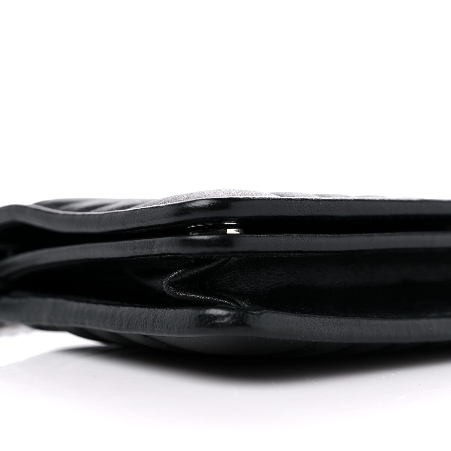 Prada Soft Calfskin Impunture Diagramme Chain Wallet Black 7 of 10