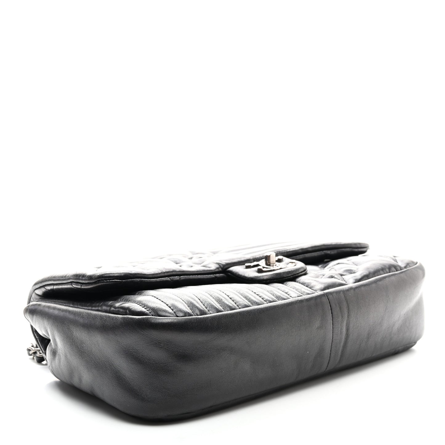 Lambskin Quilted Jumbo Paris Dallas Single Flap Black