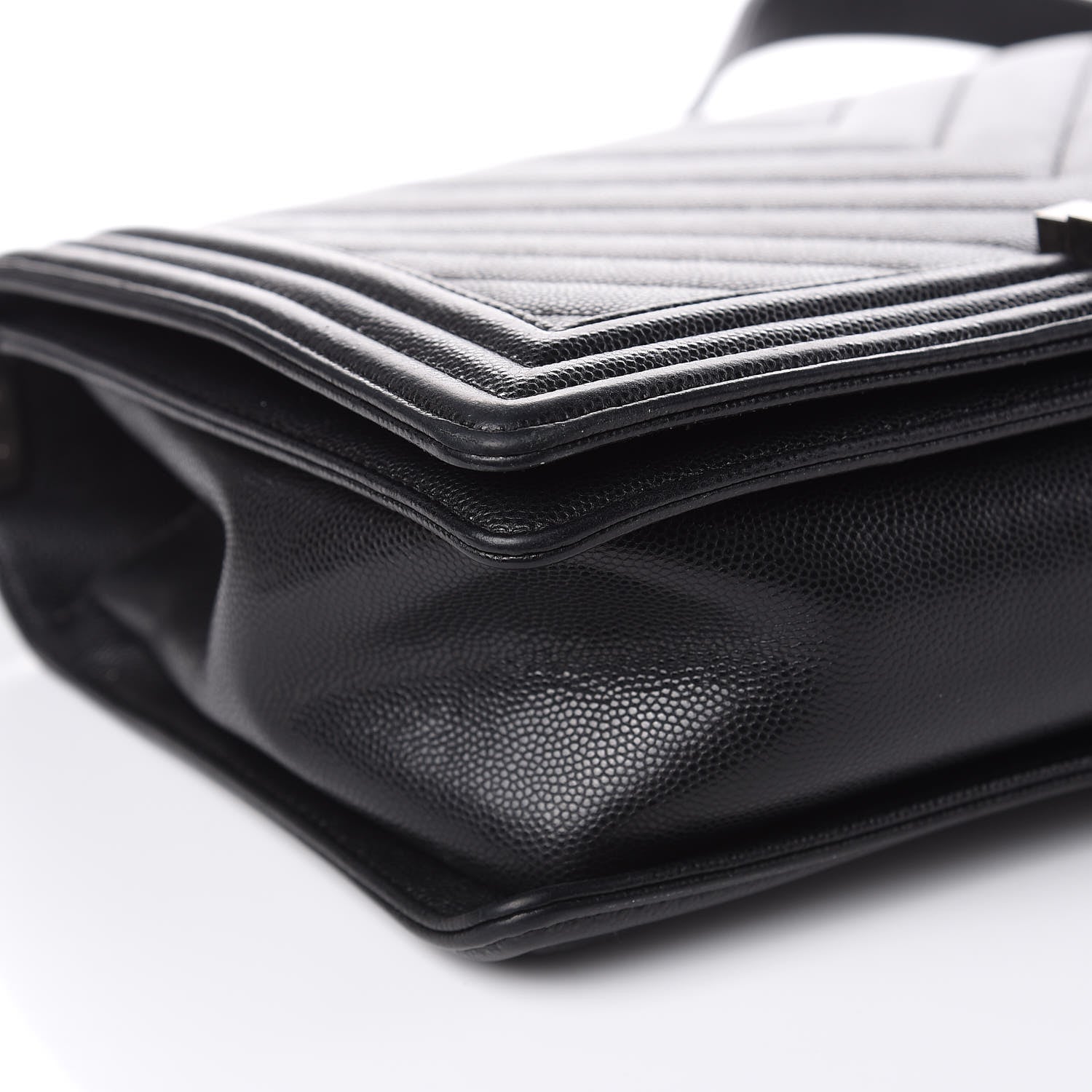 Chanel Caviar Chevron Quilted New Medium Boy Flap Black 8 of 17