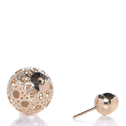 Christian Dior Cannage Mise En Dior Tribal Earrings Gold 3 of 5
