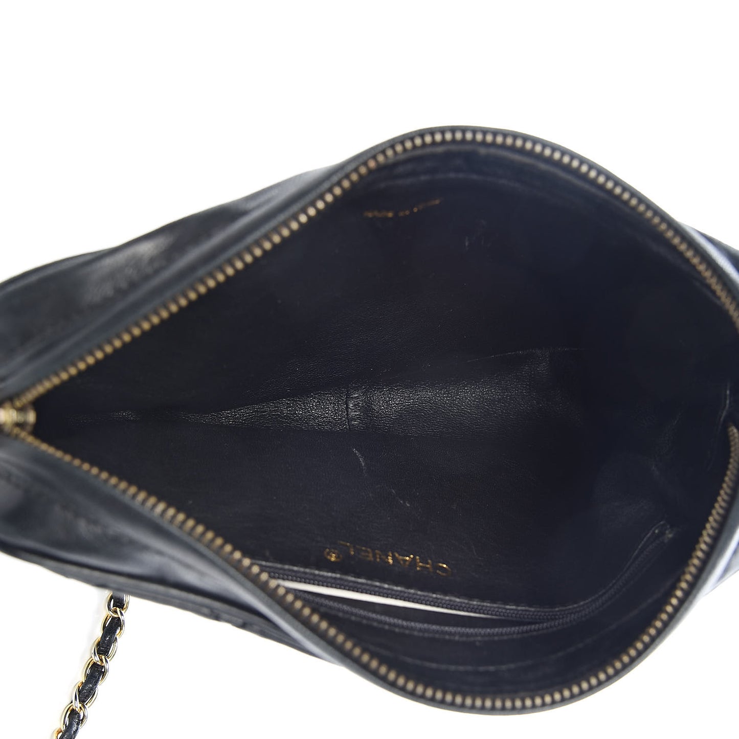 Lambskin Quilted CC Tassel Camera Case Black