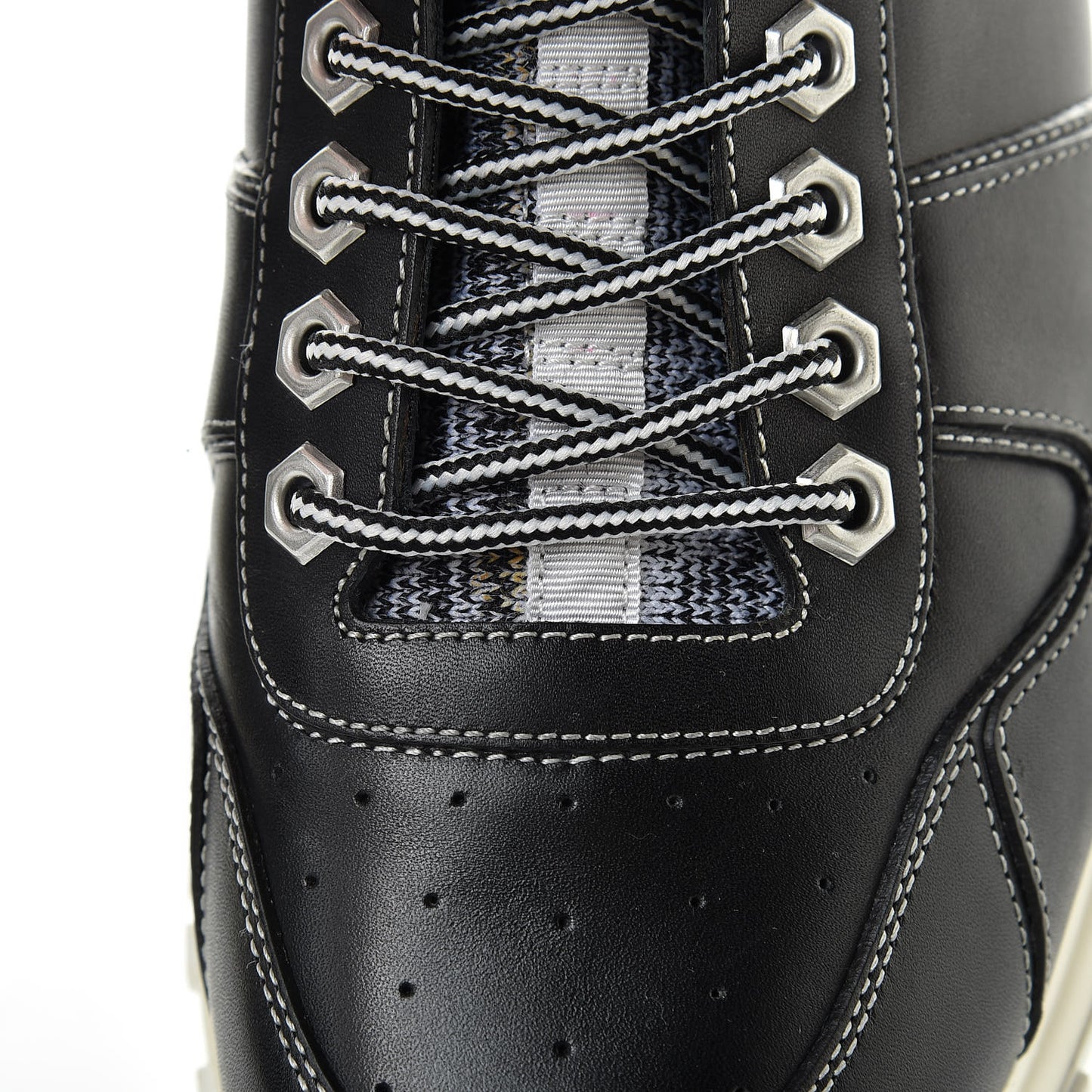 Calfskin Fabric Run Away Sneakers 9 Black