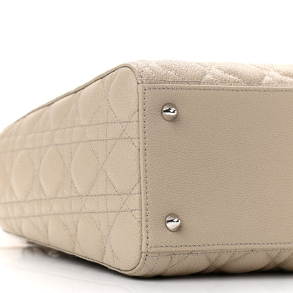 Christian Dior Grained Calfskin Cannage Medium Lady Dior Natural 7 of 9