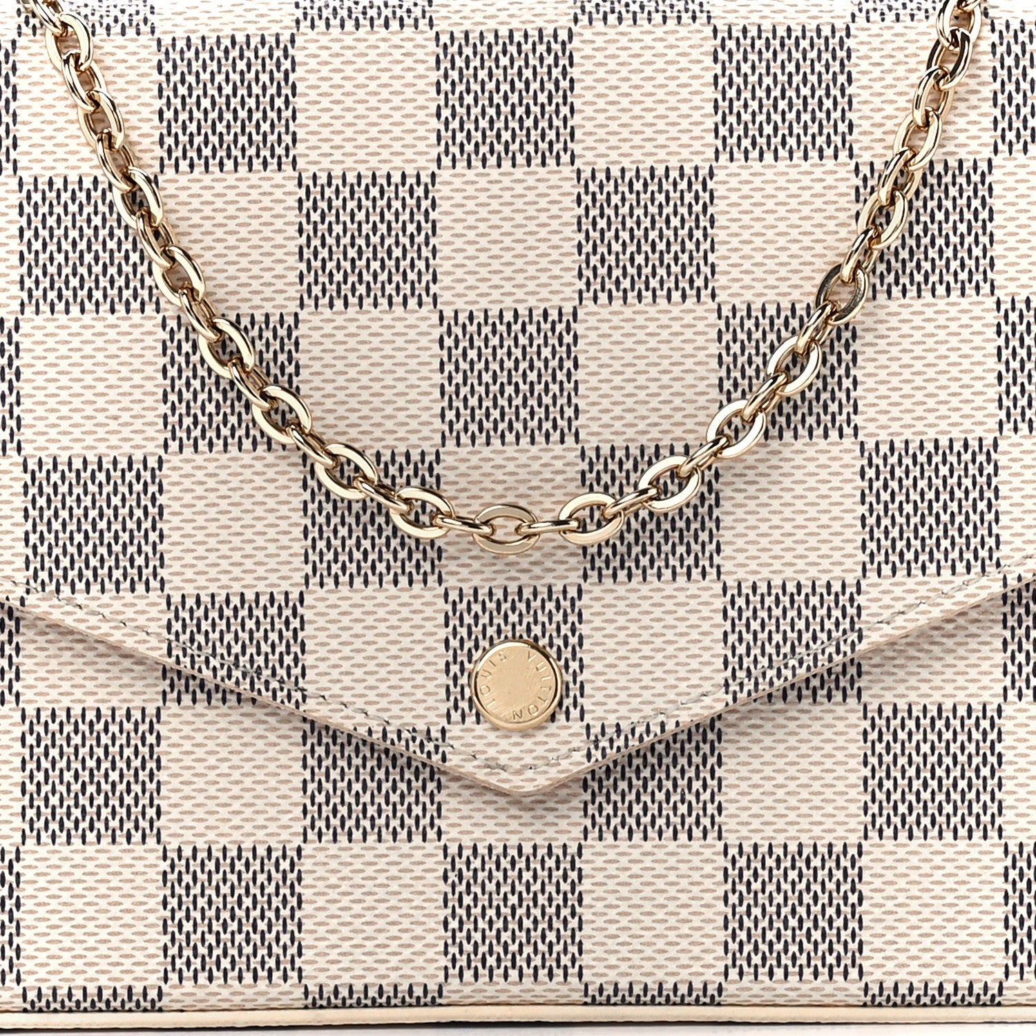 Louis Vuitton Damier Azur Pochette Felicie Chain Wallet Rose Ballerine 11 of 14