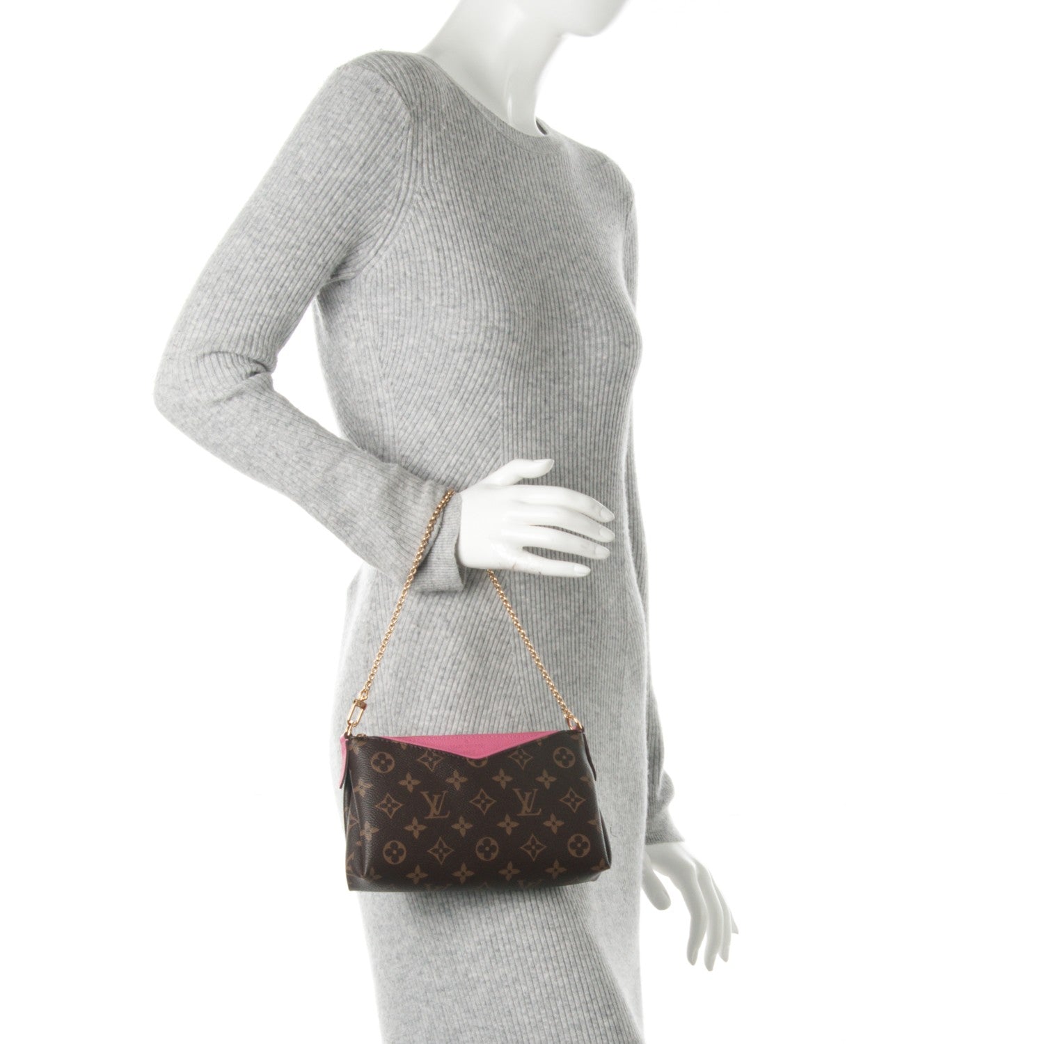 Louis Vuitton Monogram Pallas Clutch Rose Fizzy 3 of 7