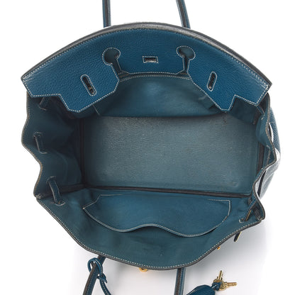 Hermes Taurillon Clemence Birkin 35 Bleu Thalassa 7 of 56