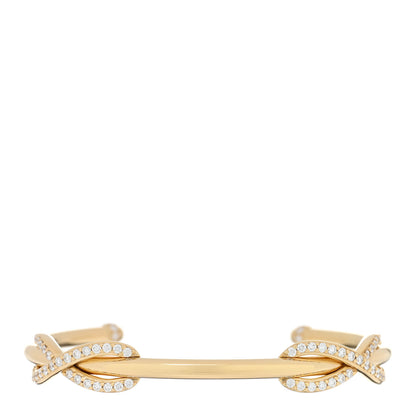 Tiffany 18K Yellow Gold Diamond Double Infinity Cuff Bracelet 1 of 3