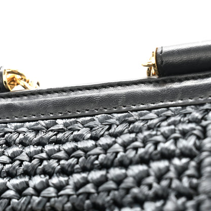 Dolce & Gabbana Raffia Crochet Micro Miss Sicily Satchel Black 11 of 12