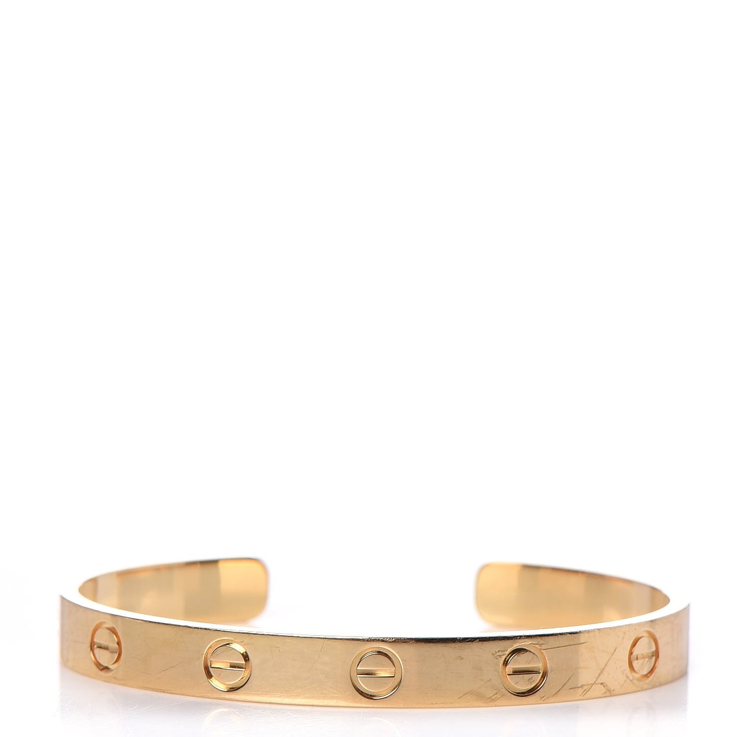 18K Yellow Gold LOVE Cuff Bracelet 16