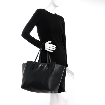 Gucci Pebbled Calfskin Medium Swing Tote Black 2 of 7