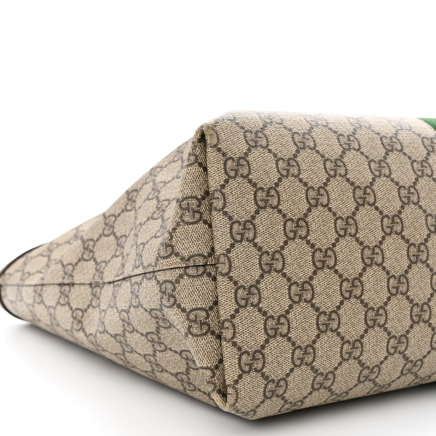 Gucci GG Supreme Monogram Textured Calfskin Web Medium Ophidia Shopping Tote Beige Ebony New Acero 12 of 22