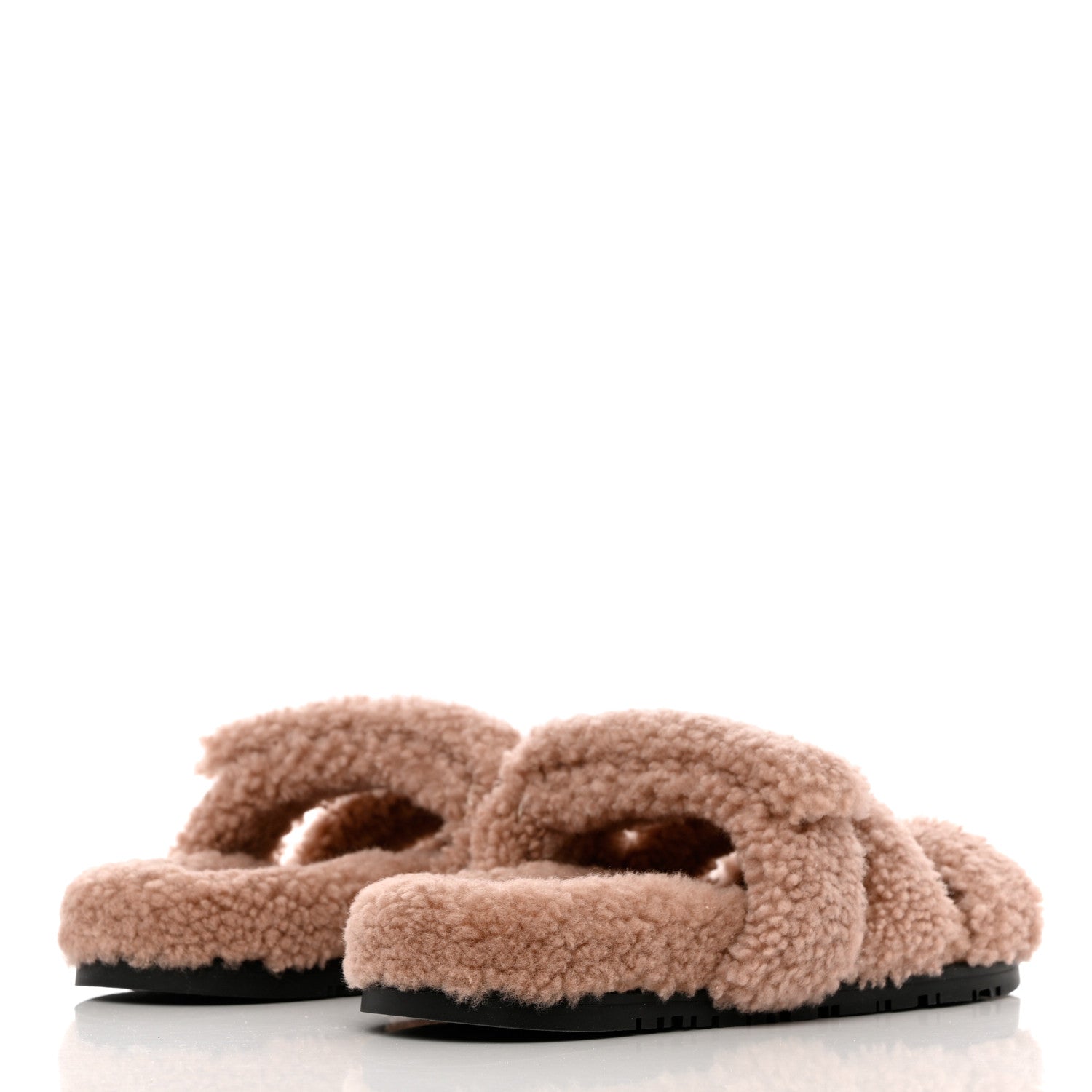 Hermes Woolskin Womens Chypre Sandals 37 Bois De Santal 4 of 10