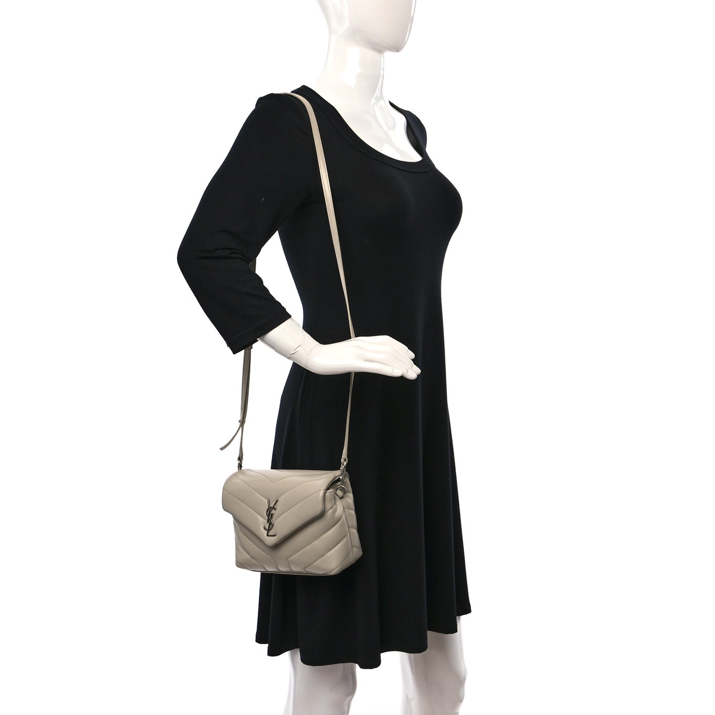 Calfskin Y Quilted Monogram Toy Loulou Crossbody Bag Crema Soft