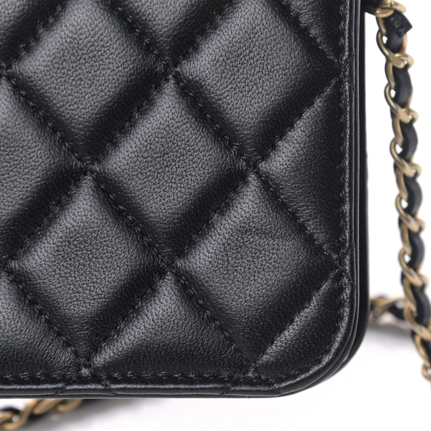 Chanel Lambskin Quilted Pearl Crush Clutch With Chain Black 5 of 5