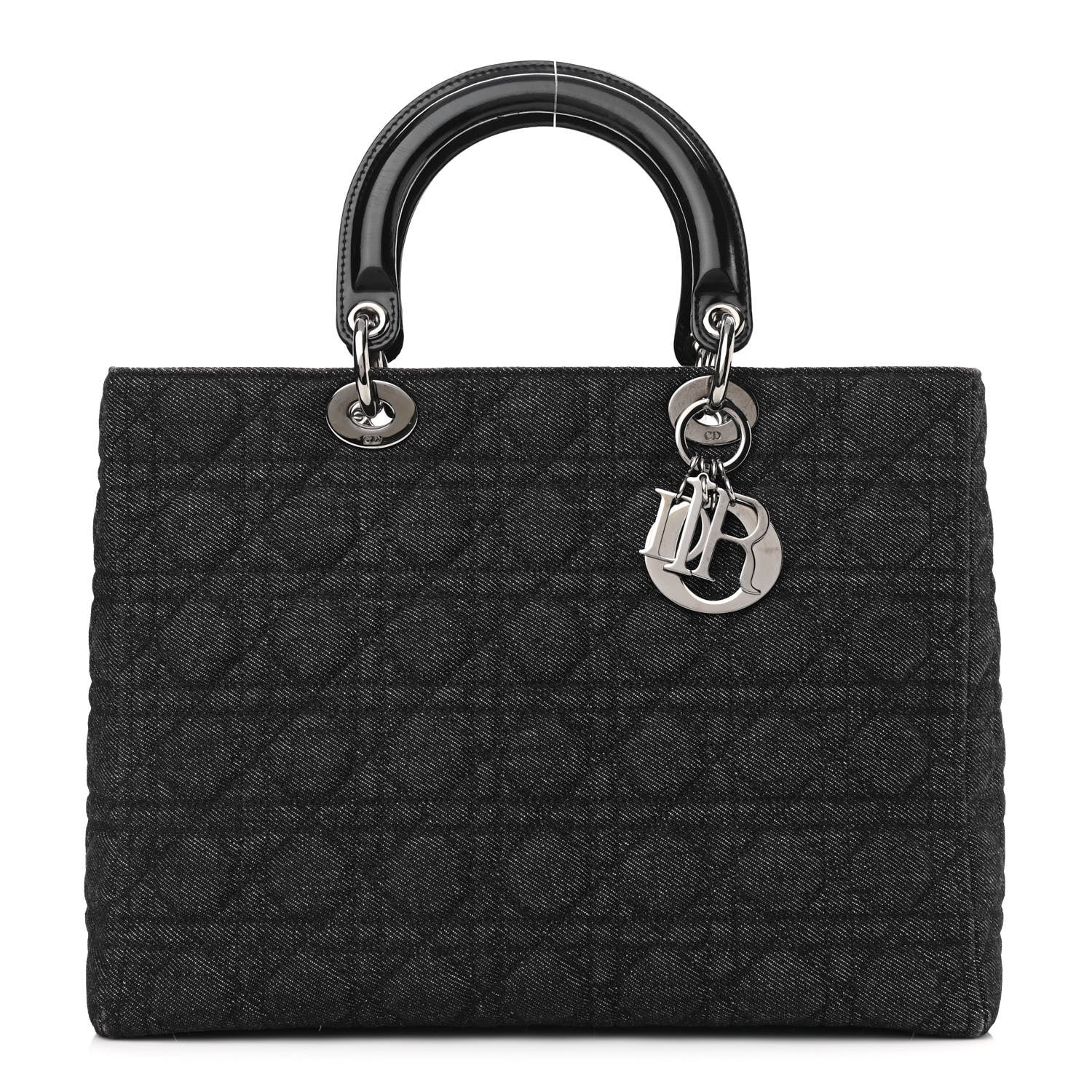 Christian Dior Denim Cannage Large Lady Dior Black 1 of 11