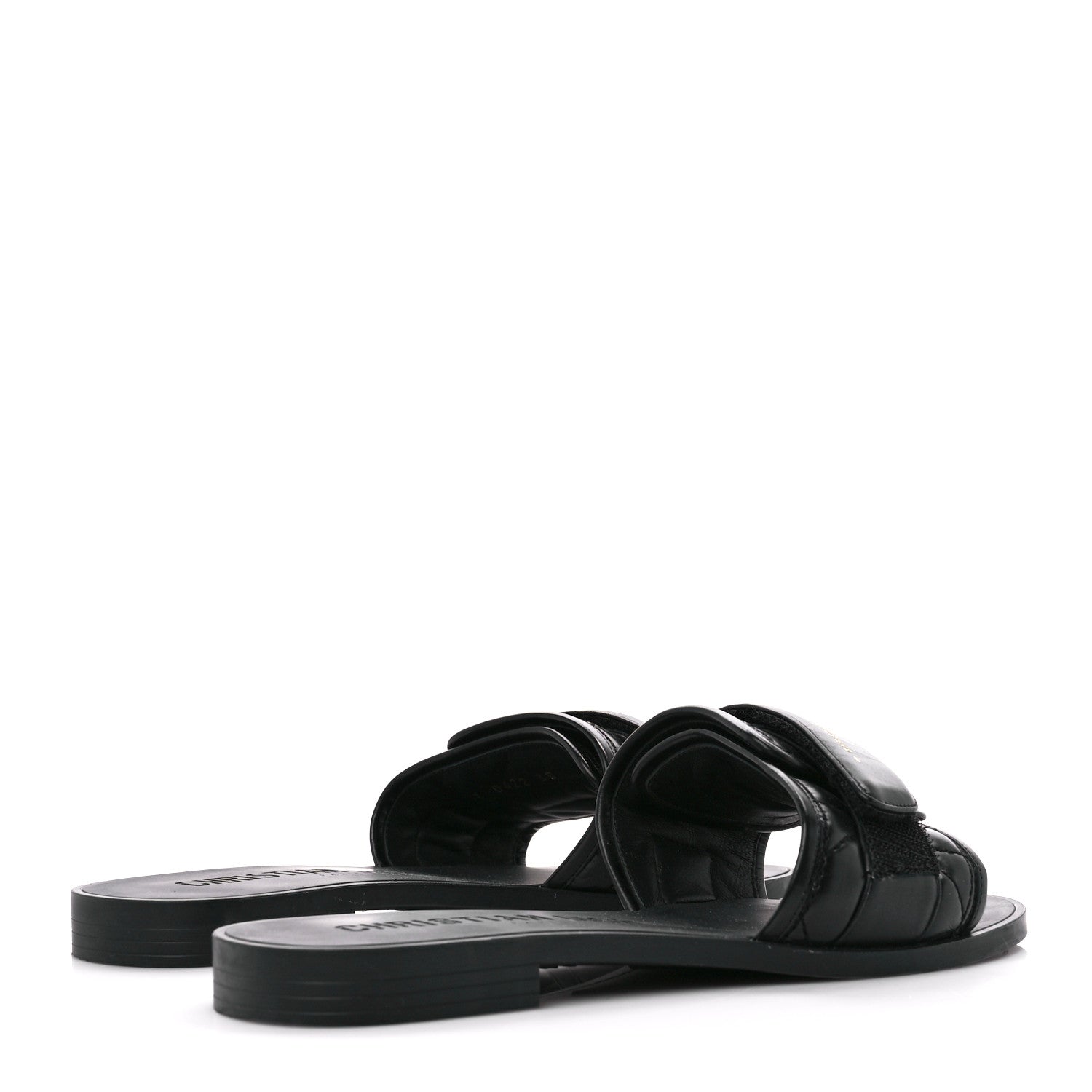 Christian Dior Calfskin Cannage Dio(r)evolution Slide Sandals 38 Black 4 of 9