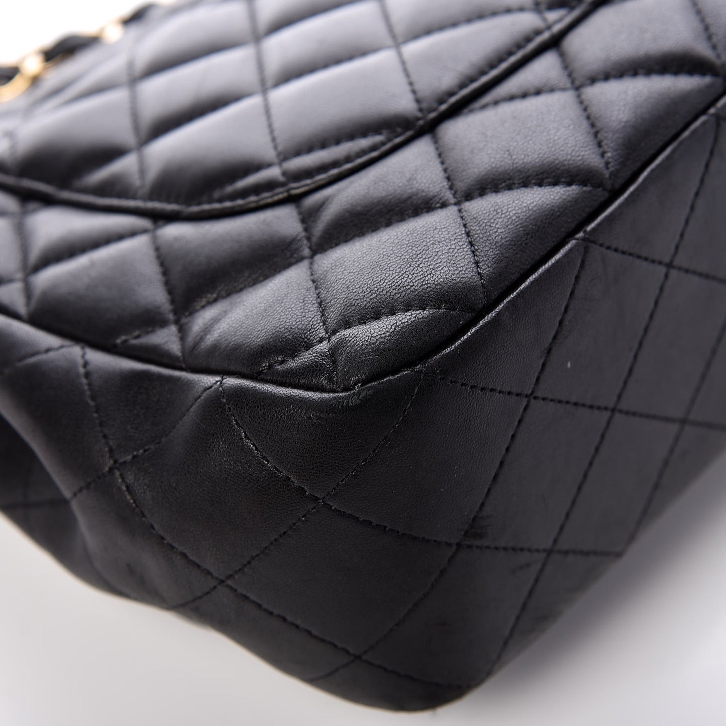 Lambskin Quilted Jumbo Single Flap Black