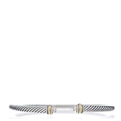 David Yurman Sterling Silver 18K Yellow Gold 4mm Cable Classics Bracelet 1 of 4